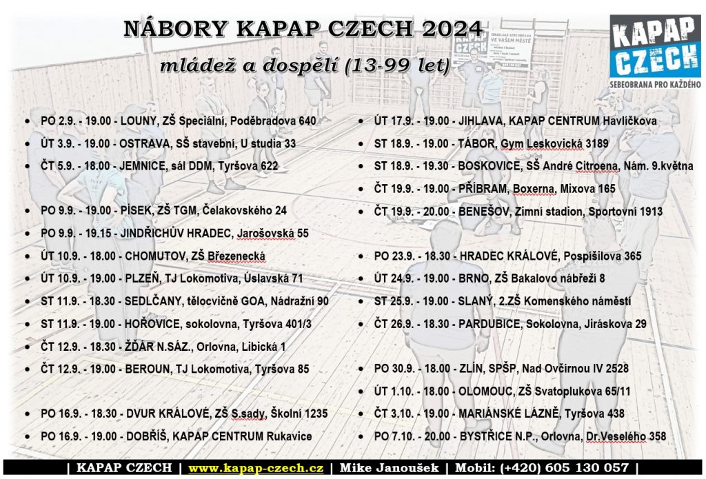 Nábory KAPAP CZECH 2024 - mládež & dospělí