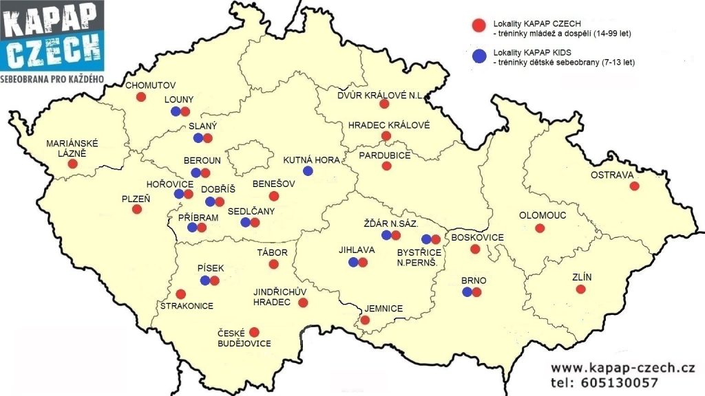 KAPAP CZECH - naše lokality (leden 2025)